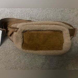 No Boundaries sherpa Tan and Cream Fanny pack